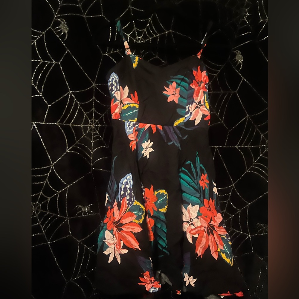 Old Navy Black & Multicolored floral dress with adjustable straps